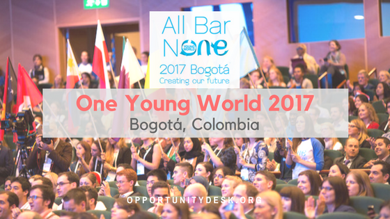 All Bar None Scholarship to attend One Young World Summit 2017 in Bogotá, Colombia