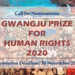 Call for Nominations: The Gwangju Prize for Human Rights 2020 (Award of $50,000)