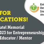 Dr. V. G. Patel Memorial Award 2023 for Entrepreneurship Trainers & Mentors (Rs. 100,000 prize)