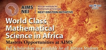 2014-15 AIMS Masters Programme – Full Scholarships for Africans