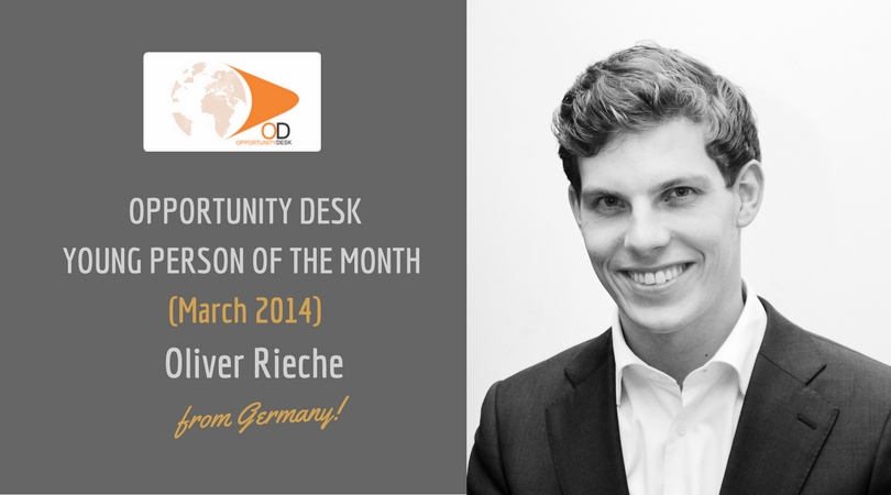 OpportunityDesk March 2014 Young Person of the Month – Oliver Rieche from Germany