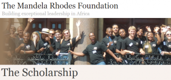 Mandela Rhodes Foundation Scholarships 2018
