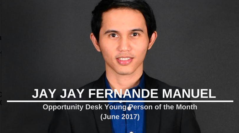 Jay Jay Fernandez Manuel from the Philippines is OD Young Person of the Month – June 2017!