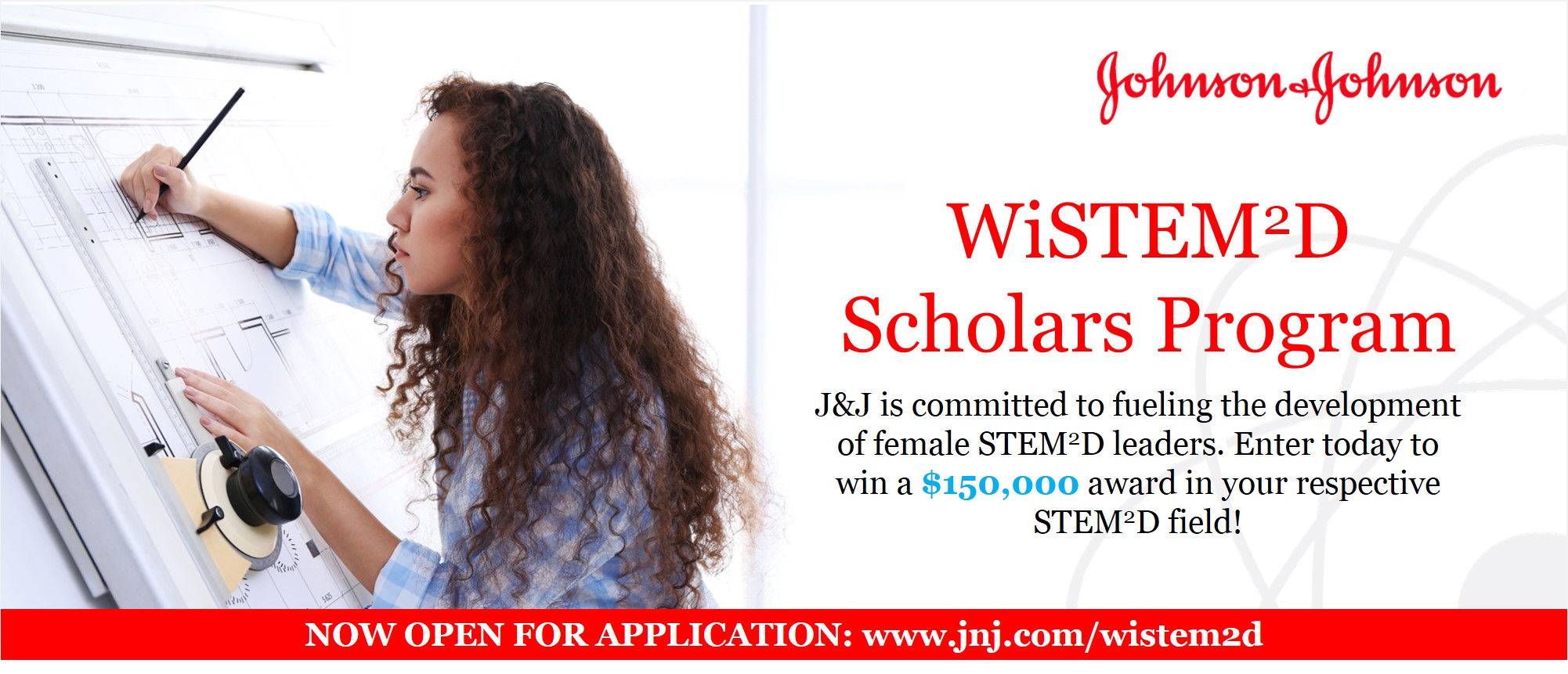 Johnson & Johnson Women in STEM²D Scholars Program 2018 (Worth $150,000)