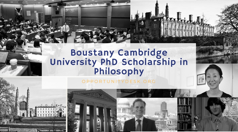 Boustany Cambridge University PhD Scholarship in Philosophy 2018