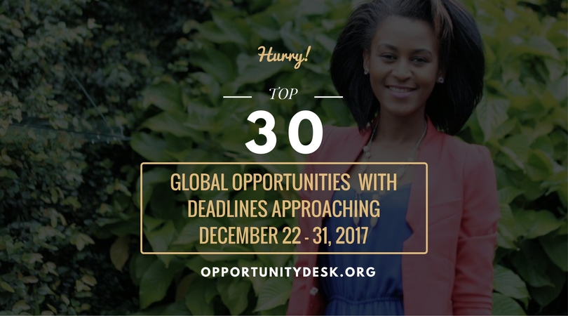Top 30 Global Opportunities Ending soon – December 22 – 31, 2017!