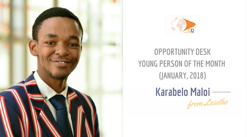 Karabelo Maloi from Lesotho is OD Young Person of the Month for January 2018!