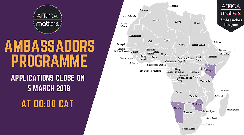 Apply for the Africa Matters Initiative Ambassadors Program 2018