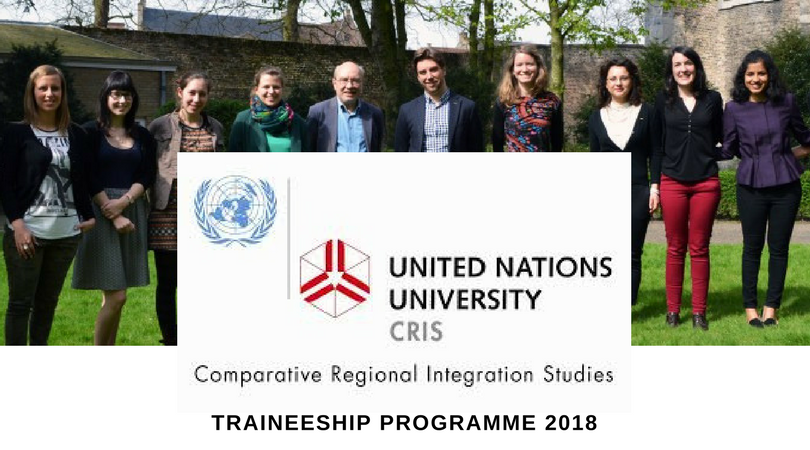 UNU-CRIS Traineeship Programme 2018 for Undergraduates