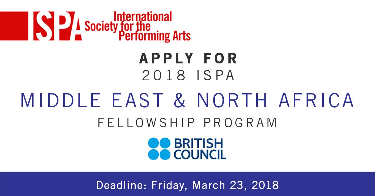 International Society for the Performing Arts (ISPA) MENA Fellowship Program 2018 (Funded to the Congress)