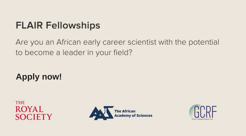 Future Leaders – African Independent Researchers (FLAIR) Fellowships 2018