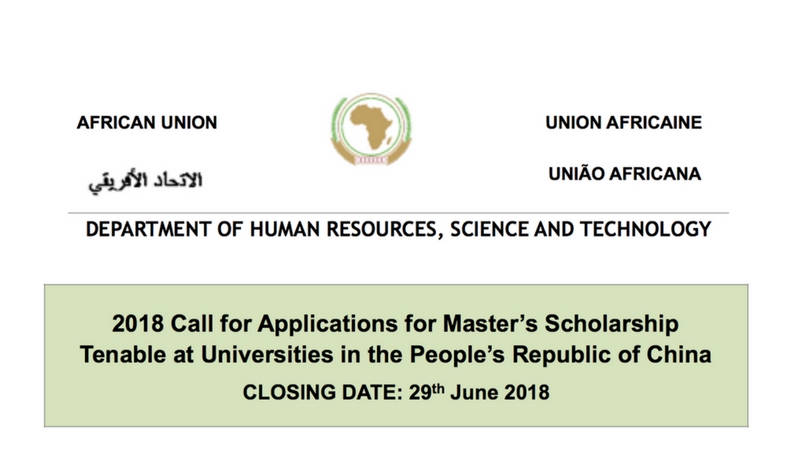 Government of The People’s Republic of China Master’s Scholarship for Africans to Study in China 2018
