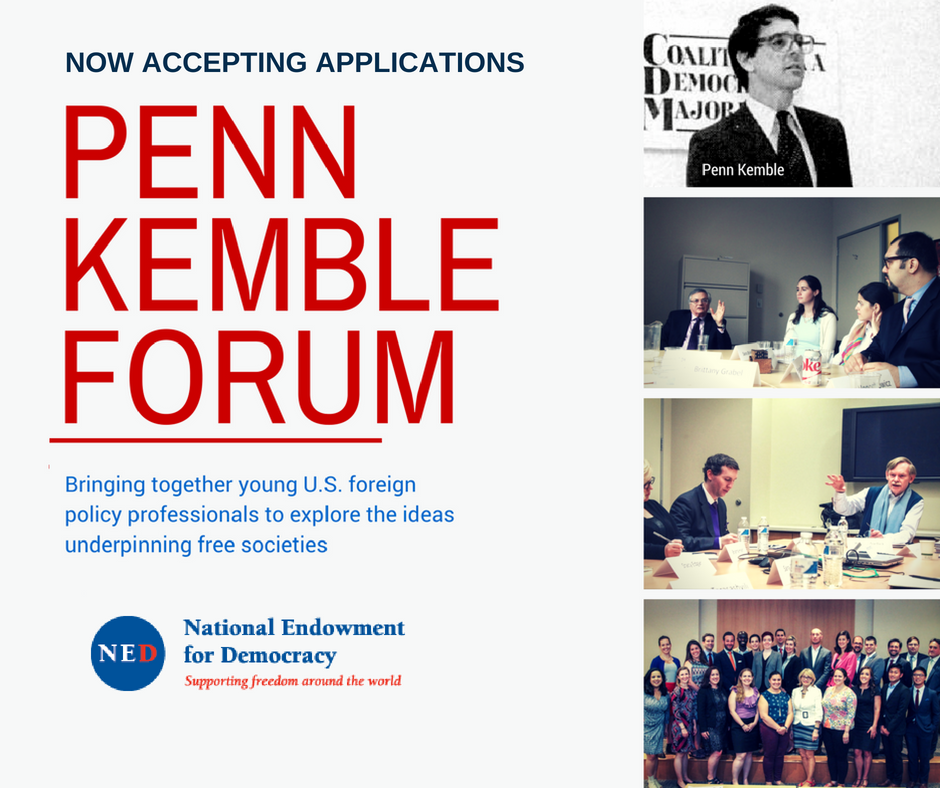 Penn Kemble Forum on Democracy Fellowship 2018/19 for Young US Foreign Policy Professionals
