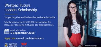 Westpac Future Leaders Scholarship for Postgraduate Study in Australia 2018