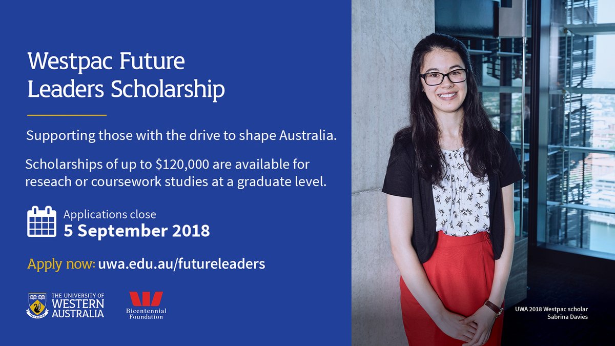 Westpac Future Leaders Scholarship for Postgraduate Study in Australia 2018