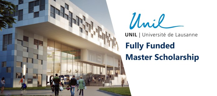 Universite de Lausanne (UNIL) Masters Scholarship 2018-2019