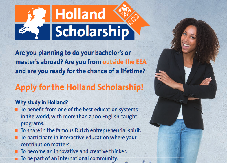 Holland Scholarship 2020/2021 for Bachelor’s or Master’s Study in the Netherlands