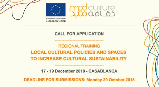 Med Culture Regional Training Workshop 2018 for South Mediterraneans (Fully-funded to Casablanca)