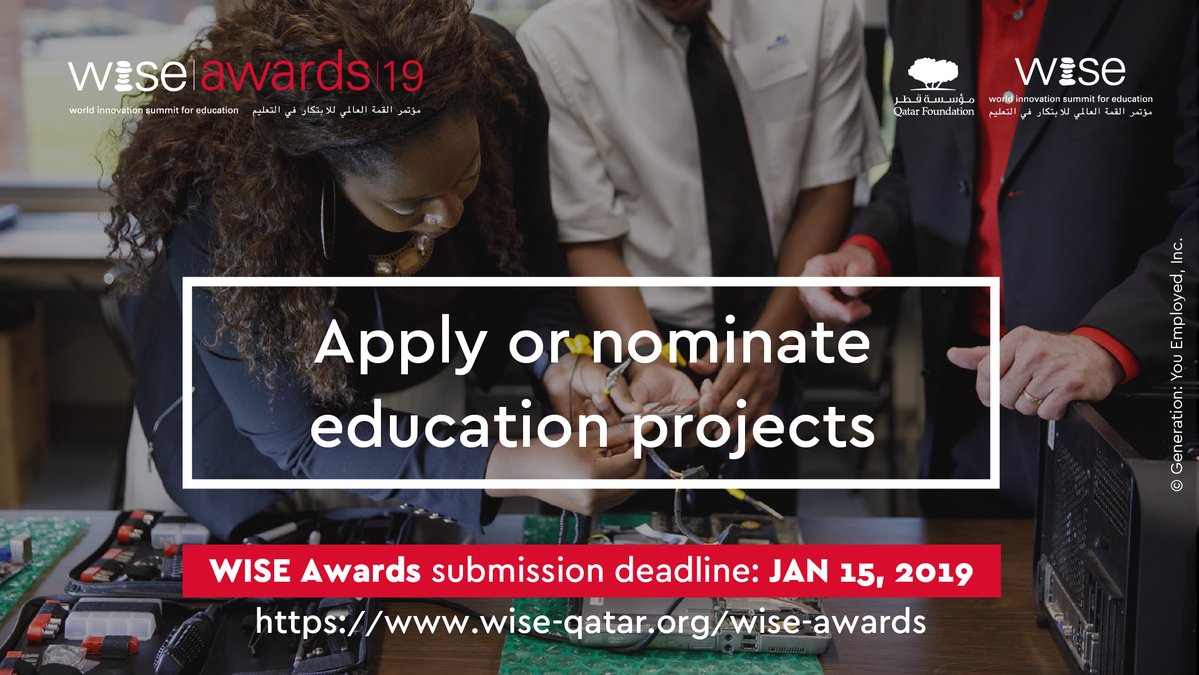 World Innovation Summit for Education – WISE Awards 2019 ($20,000 Prize)