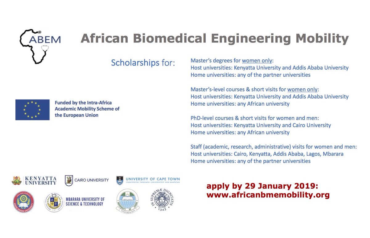 ABEM Biomedical Engineering Scholarships for African Postgraduate Students & Academic Staff 2019/20