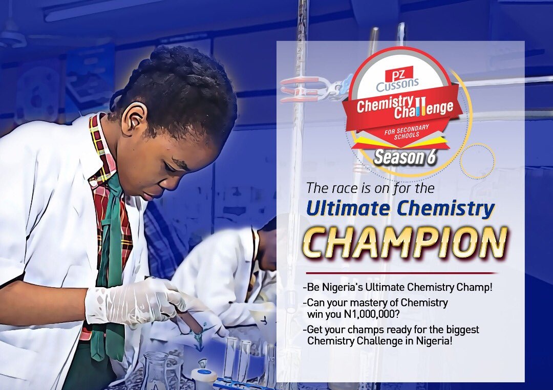 PZ Cussons Chemistry Challenge 2019 for Secondary School Students in Nigeria (₦1,000,000 prize)