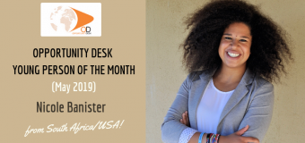 Nicole Banister from South Africa/ USA is OD Young Person of the Month for May 2019!