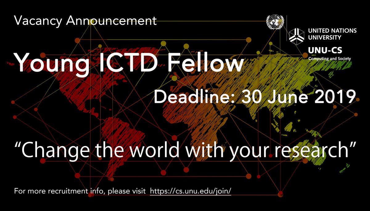 United Nations University on Computing and Society (UNU-CS) Young ICTD Fellowship Programme 2019 (Fully-funded to Macau)