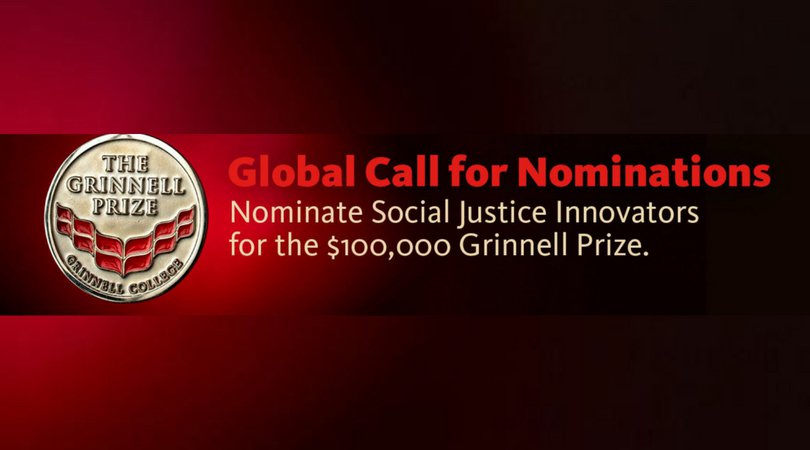 Grinnell College Innovator for Social Justice Prize 2020 (Award of $100,000 USD)
