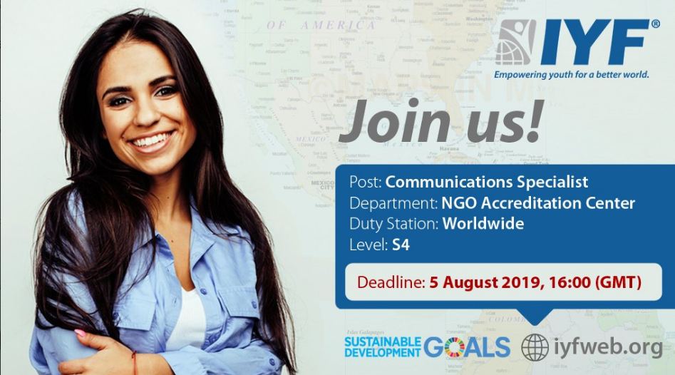 Join the International Youth Federation as a Communications Specialist