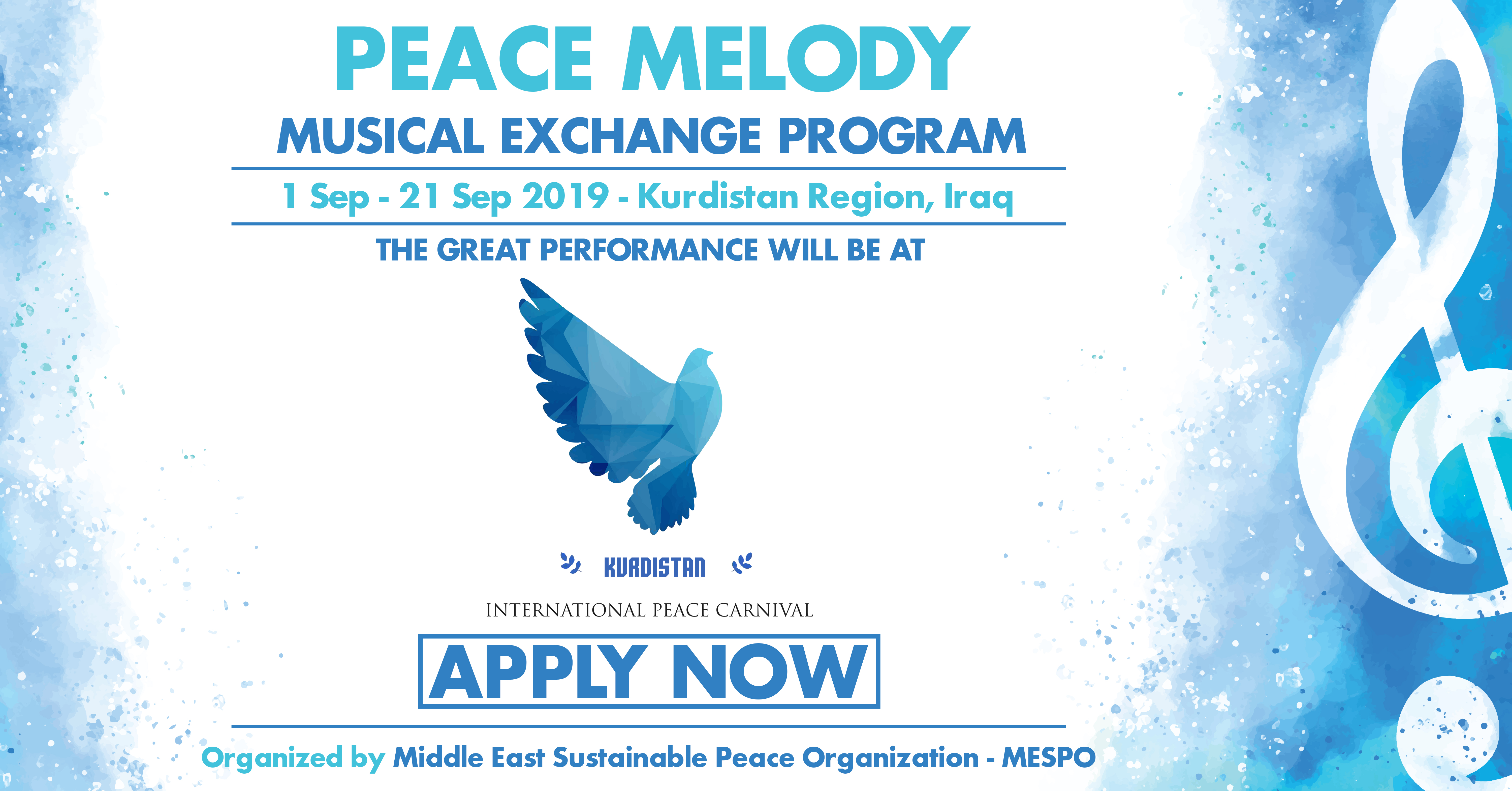MESPO Peace Melody Exchange Program 2019 for Young Musicians and Singers worldwide (Fully-funded)