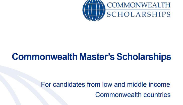 Commonwealth Master’s Scholarships 2020 for Low and middle income Commonwealth countries (Fully-funded)