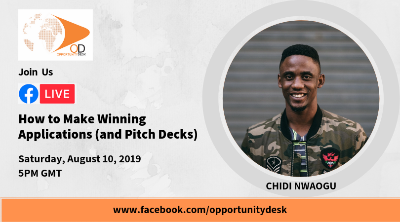 OD Facebook Live with Chidi Nwaogu on “How to Make Winning Applications and Pitch Decks”
