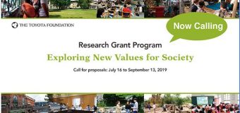 Toyota Foundation Research Grant Program 2019 (Up to 60 million Yen)