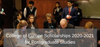 College of Europe Scholarships 2020/2021 for Postgraduate Studies