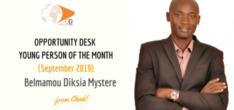 Belmamou Diksia Mystere from Chad is OD Young Person of the Month for September 2019!