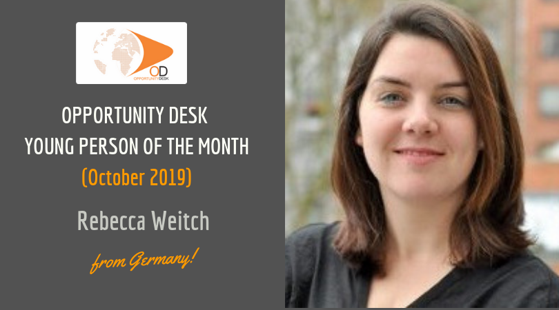 Rebecca Weicht from Germany is OD Young Person of the Month for October 2019!