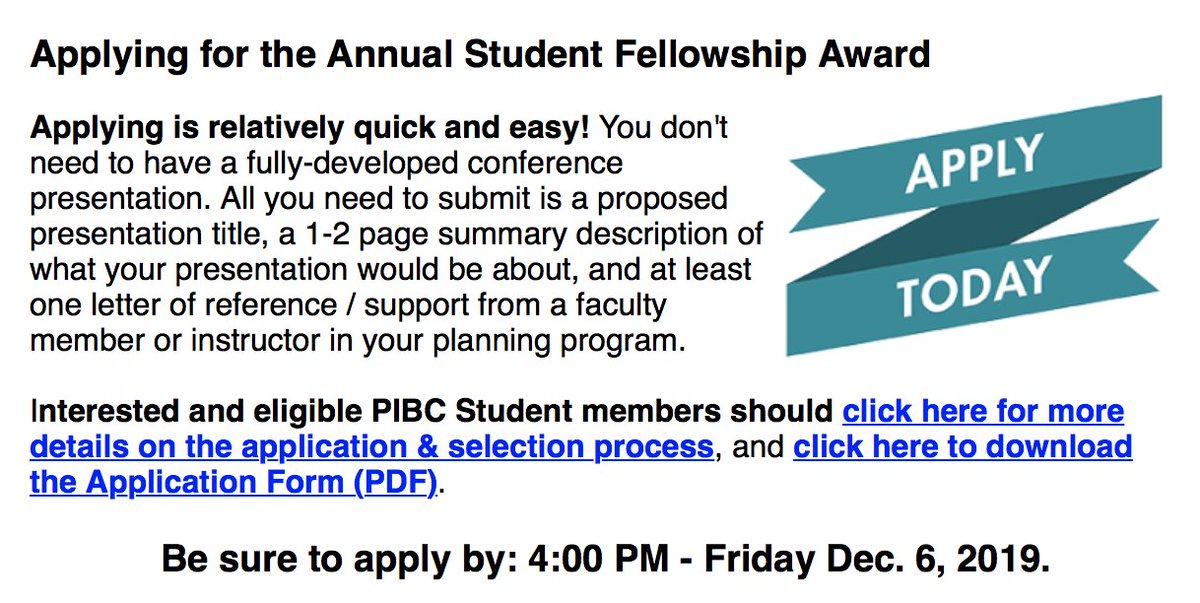 PIBC Annual Student Fellowship Award 2020 for Canada Residents