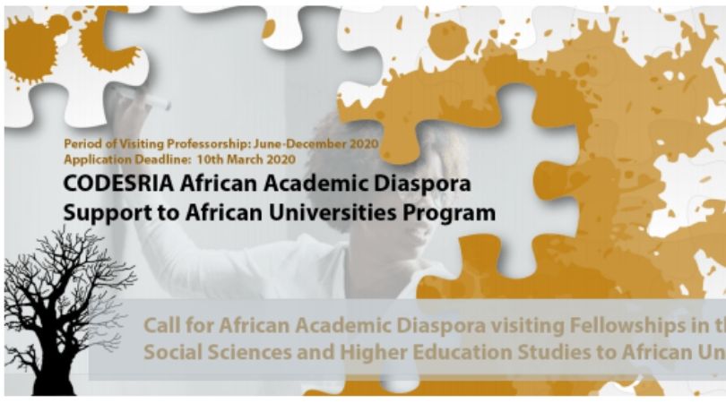 CODESRIA African Academic Diaspora Visiting Fellowships 2020 (Funding available)