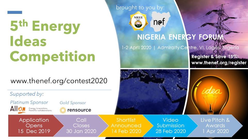NEF 5th Africa Energy Innovation Competition 2020 for Early-stage Energy Entrepreneurs (USD $5,000 prize)