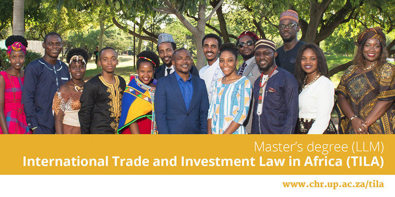 Centre for Human Rights LLM in International Trade & Investment Law in Africa (TILA) 2021 (Scholarships available)