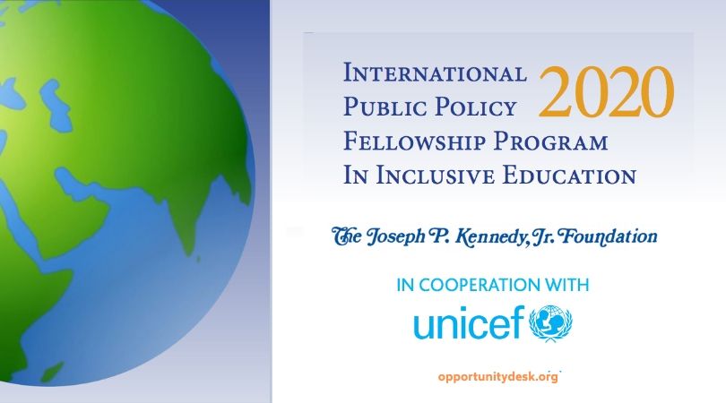 The Joseph P. Kennedy, Jr. Foundation International Policy Fellowship 2020 (Fully-funded)