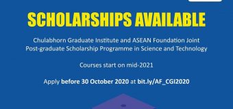 Chulabhorn Graduate Institute (CGI) ASEAN Foundation Joint Post-Graduate Scholarship Programme 2021