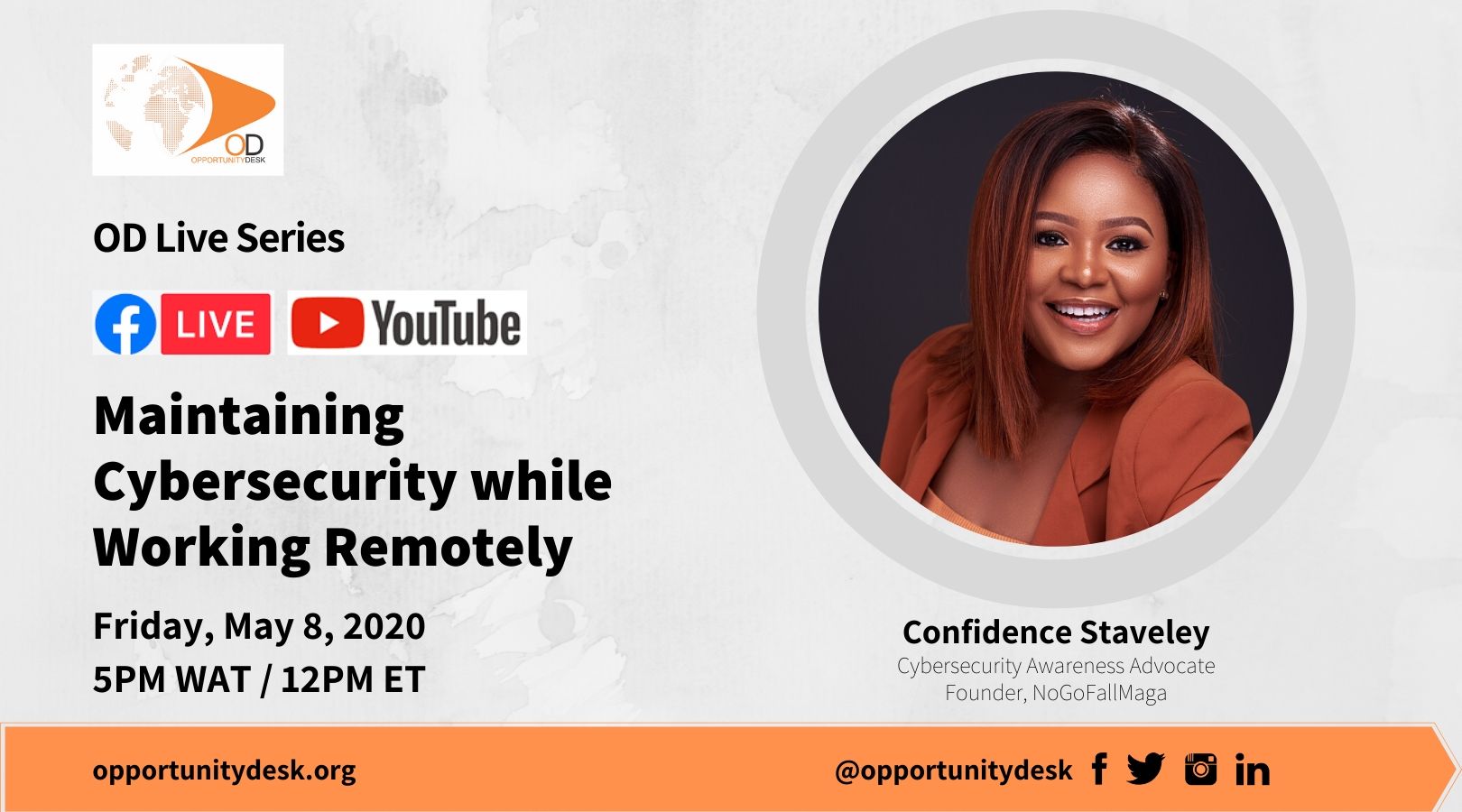OD Live with Confidence Staveley: Maintaining Cybersecurity While Working Remotely – May 8, 2020