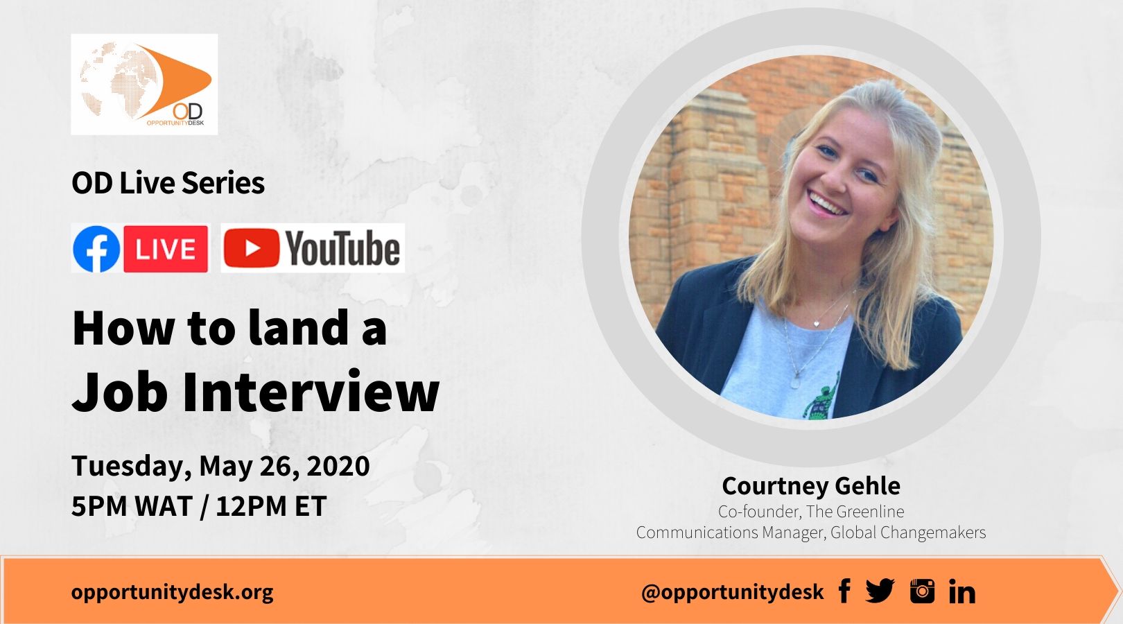 OD Live with Courtney Gehle: How to Land a Job Interview – May 26, 2020