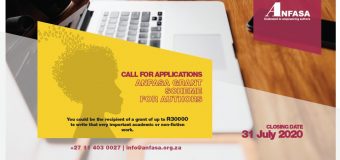 Academic and Non-Fiction Authors’ Association of South Africa (ANFASA) Grant Scheme 2020 (up to R30,000)