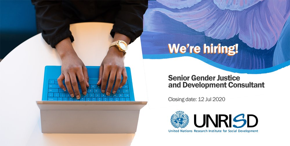 UNRISD is hiring a Senior Gender Justice and Development Consultant