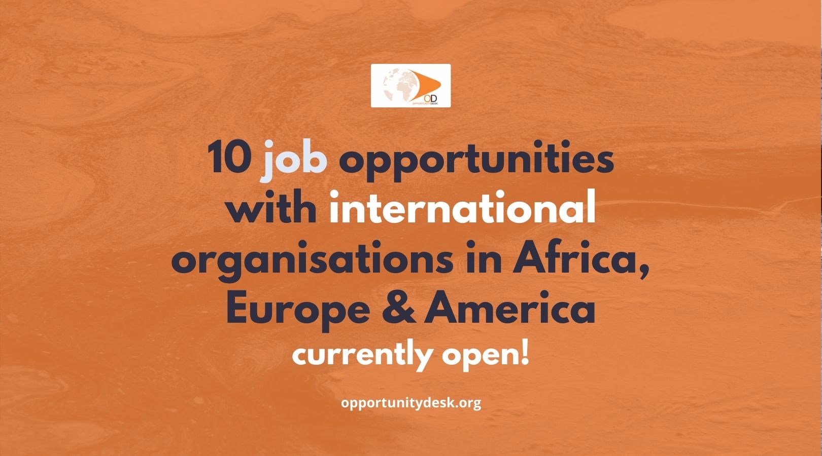 Job opportunities in international organisations