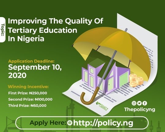 Policy Competition 2020 for Undergraduate Students in Nigeria (up to N250,000)