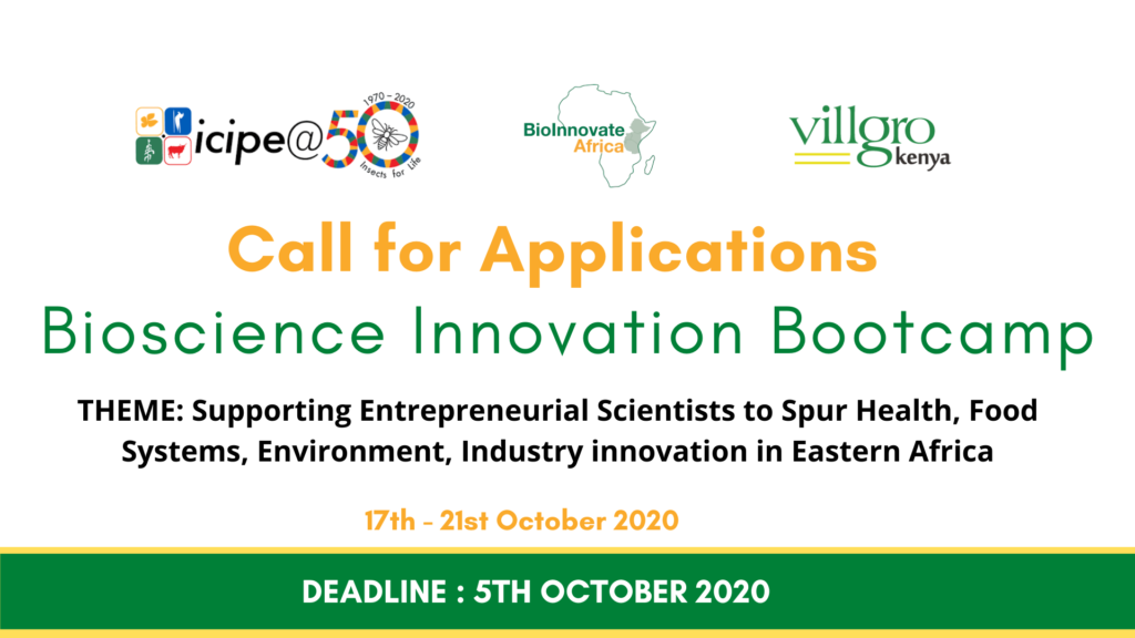 Call for Applications: Bioscience Innovation Bootcamp 2020 for Entrepreneurial Scientists in Eastern Africa