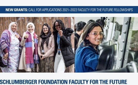 Schlumberger Foundation Faculty for the Future Fellowships 2021/2022 (Funding available)
